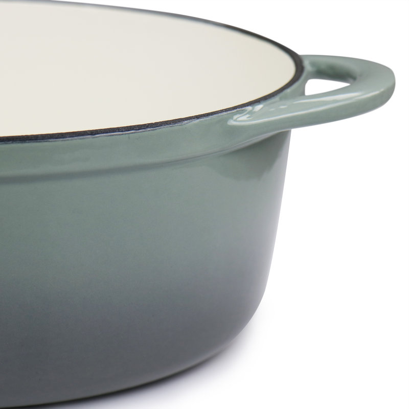 Casserole ovale en fonte émaillée grise 7 quarts Megachef