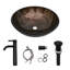 Lavabo de salle de bain vasque circulaire en verre 16,5 "avec bonde escamotable et robinet-118628275