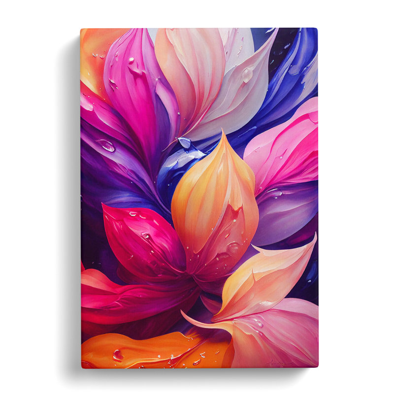 XV1022-4932X Vibrant Flowers No.7 - Print, No Matte, 50cm H x 35cm W, Wrapped Canvas