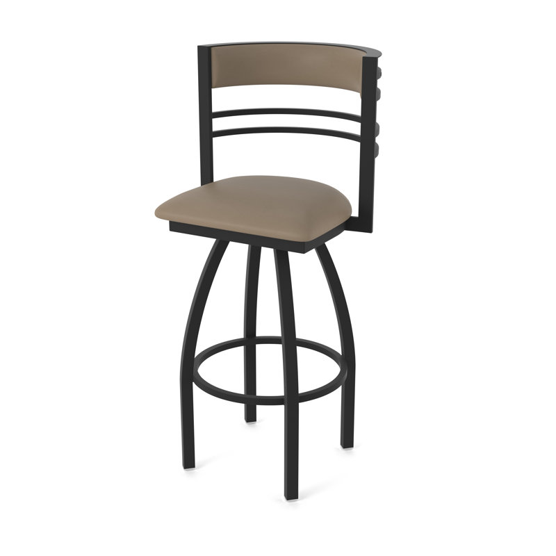 Hunter Swivel Stool, Black Wrinkle, Vinyle - Terre Canter, Tabouret de comptoir (siège d'une hauteur de 25 p