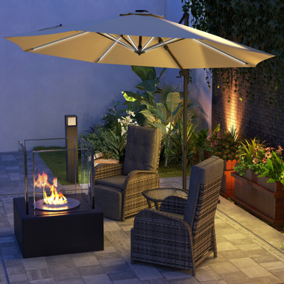 Cailee 298cm Lighted Cantilever Parasol