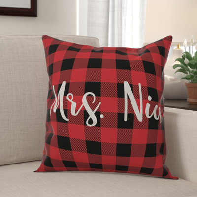  Housse de coussin à carreaux Mme.