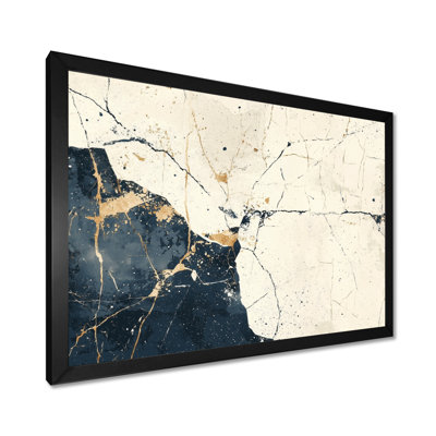«White and Blue Luxury Of Abstract Marble III», reproduction sur toile abstraite