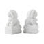 Dakota Fields 7,9 po Grande paire de lions en marbre blanc