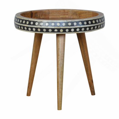 Solid Wood Small Dotted End Table