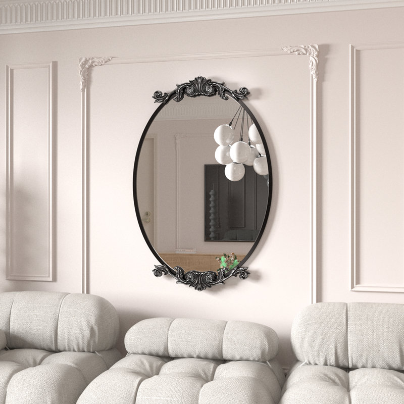 Miroir mural Dieudson, 36 po x 24 po, Noir mat