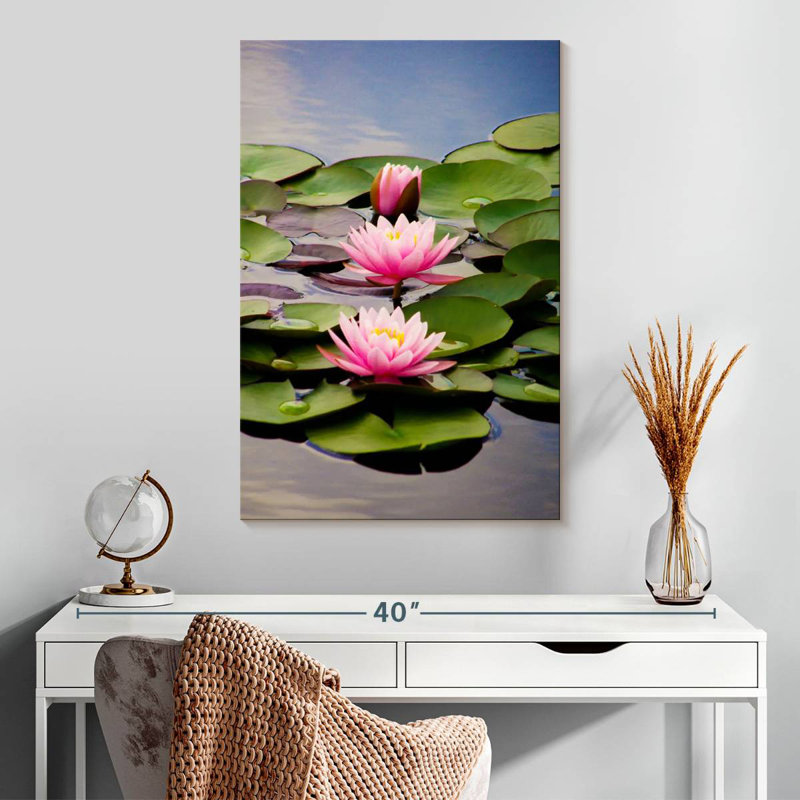 Sacred Lotus Flowers, 30" H x 20" W