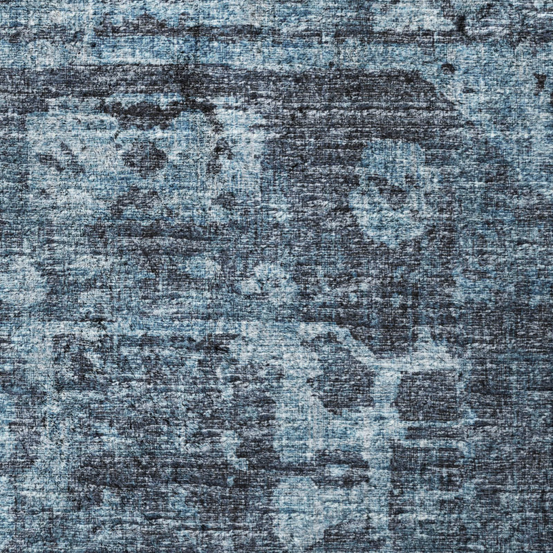 Premium Machine Washable Dream Shag Tribal Medallion Rug, Navy, 9' x 12'