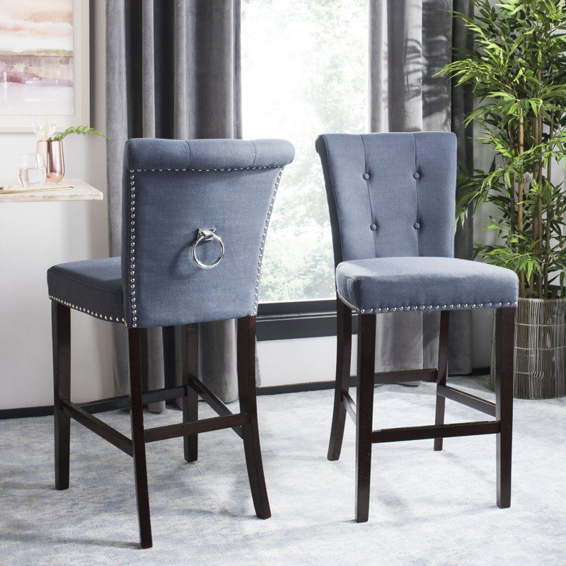 Tabouret de bar et de comptoir Landes, Bleu marine, Tabouret de bar (siège d'une hauteur de 29,5 po)