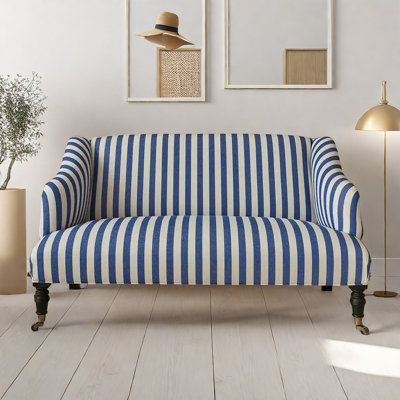 Simple Striped Sofa Upholstered 78.7'' Sofa