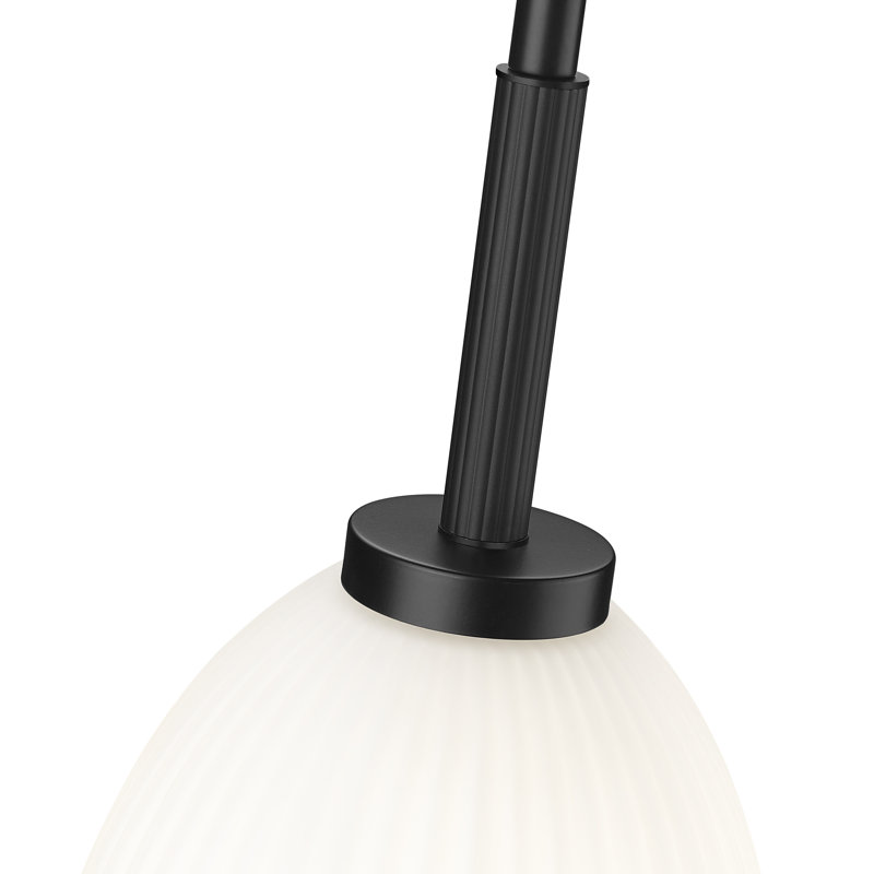Luminaire suspendu 1 lumière Naya, H 14,25 po x l 8 po, Noir mat