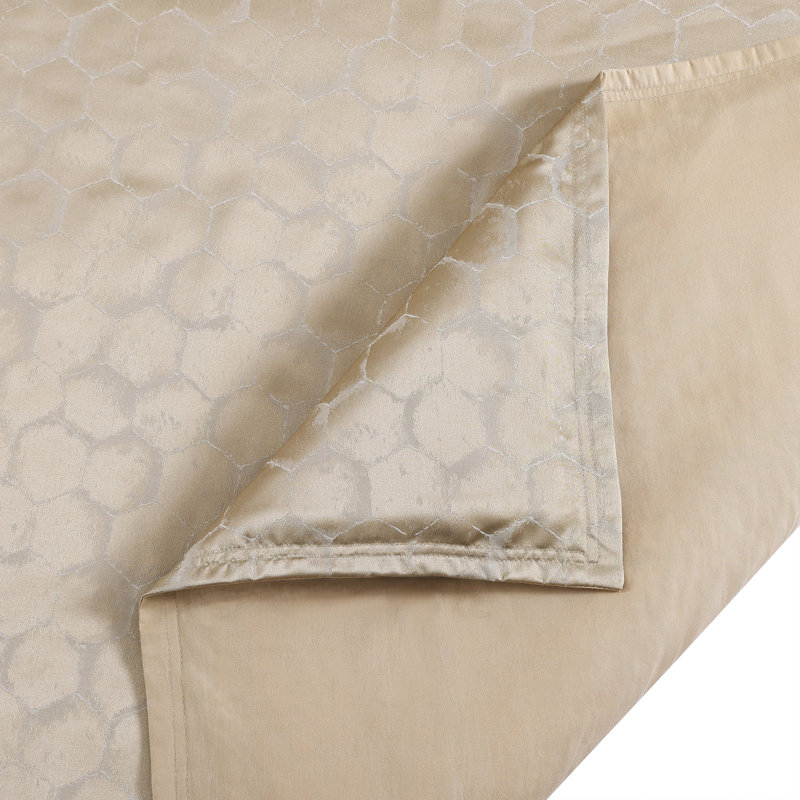 Queen Light Gold Cotton Jacquard Bedspread Cover Set