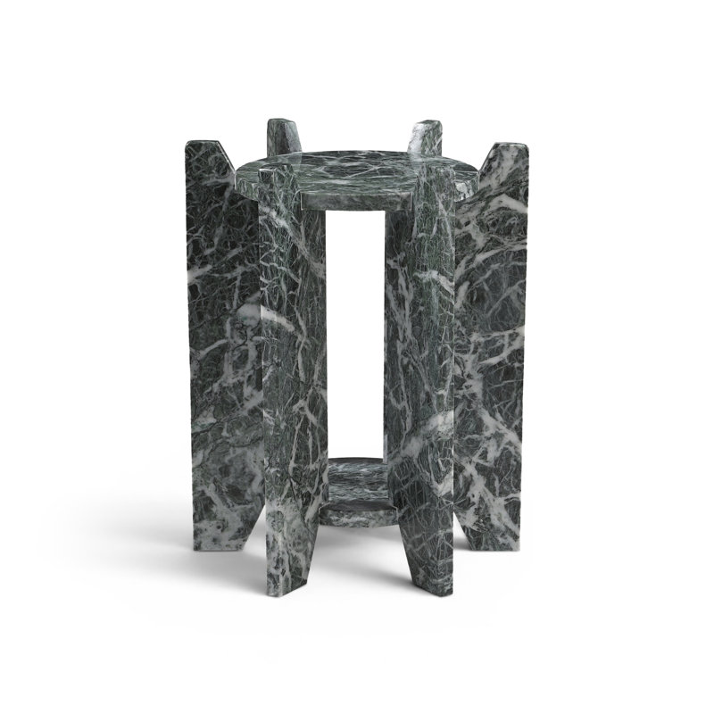 Table de bout / d'appoint en marbre véritable vert Soriano, Green