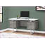 Bureaux | Bureau d'ordinateur L 60 po avec tiroirs de rangement modernes réversibles, blanc et amp; Stratifié gris | Blanc | Panneau de particules-1350326729