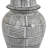 Loi Temple Jar with Lid, Black White Grid Pattern Ceramic, 17 Inch Decor