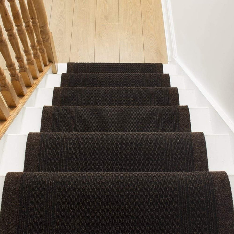 Stair Runner Abbie Solid Colour Indoor Area Rug, Runner Brown x 600cm