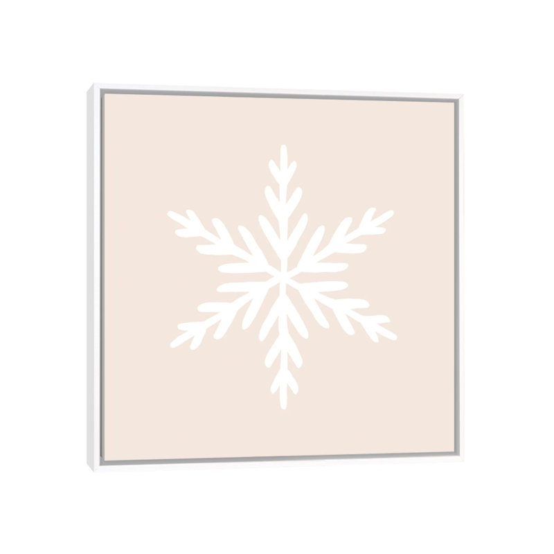 « Snowflake » par Orara studio-reproduction d’art, H 37 po x l 37 po x P 1,5 po, Toile blanche encadrée, Pas de tapis
