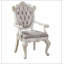 Chaise avec accoudoirs touffetée or rose et blanc perle (ensemble de 2)