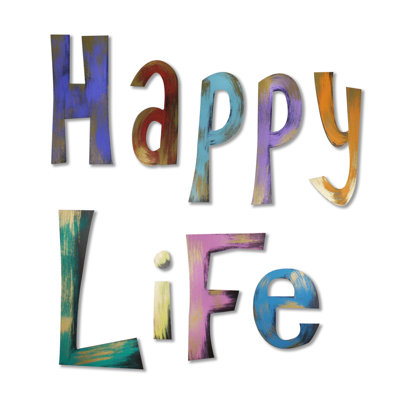 Décalcomanie murale happy life