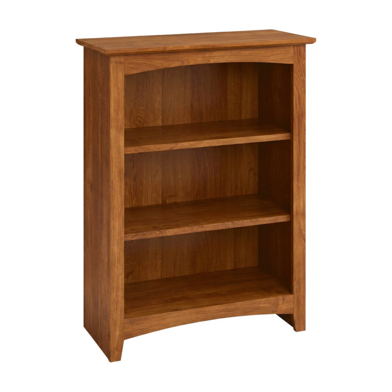 Malani 36" H Solid Wood Classic Bookcase, Tuscan Brown, (3 Shelves) 36"H x 25.75"W x 12.875"D