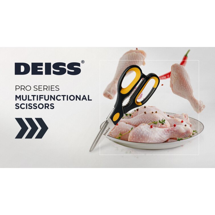 Deiss Pro Kitchen Shears - All Purpose Safe Heavy Duty Kitchen
