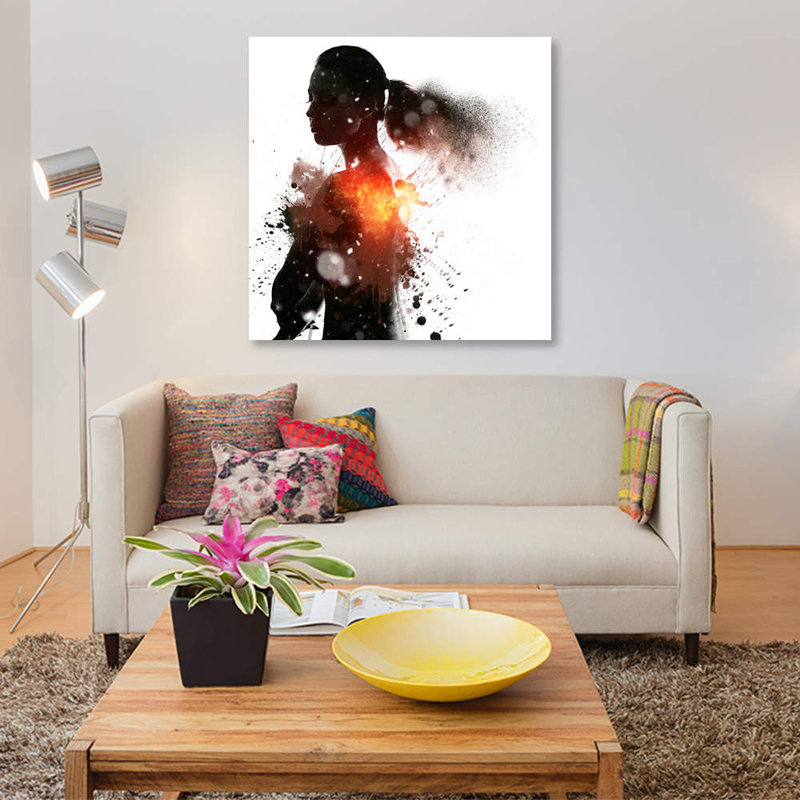 « mimmi », impression sur toile, H 12 po x l 12 po x P 1,5 po, Toile tendue, Pas de tapis