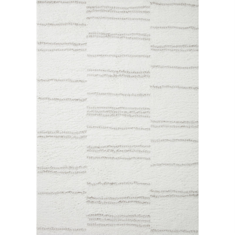 Tapis blanc / gris Akerah, Rectangle 9 pi 3 po x 13 pi