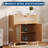 34" Sideboard Buffet Cabinet with Storage, Wooden Credenza Storage Cabinet with Adjustable Shelves-1387576328