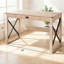 Bureau d'écriture, bureau d'ordinateur, bureau de chambre à coucher et coiffeuse de style simple avec surface de travail spacieuse et fabrication robuste