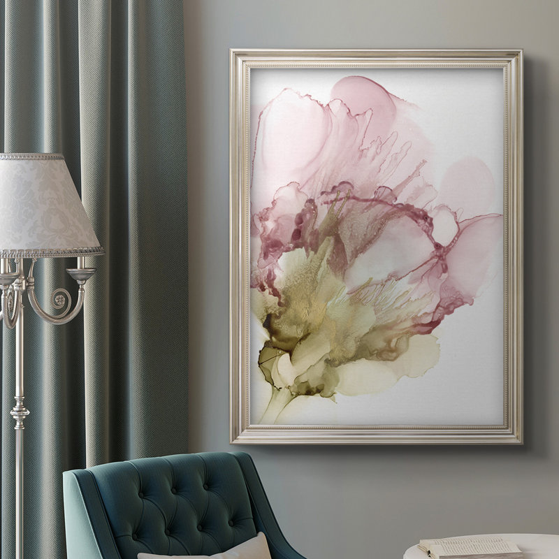 Floraison rose II, toile encadrée de qualité supérieure - prête à être accrochée, L 29 po x H 41 po