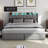 Upholstered Bed Frame with 4 Drawers, Bed with Storage Headboard, Charging Station and LED Lights-1420394802
