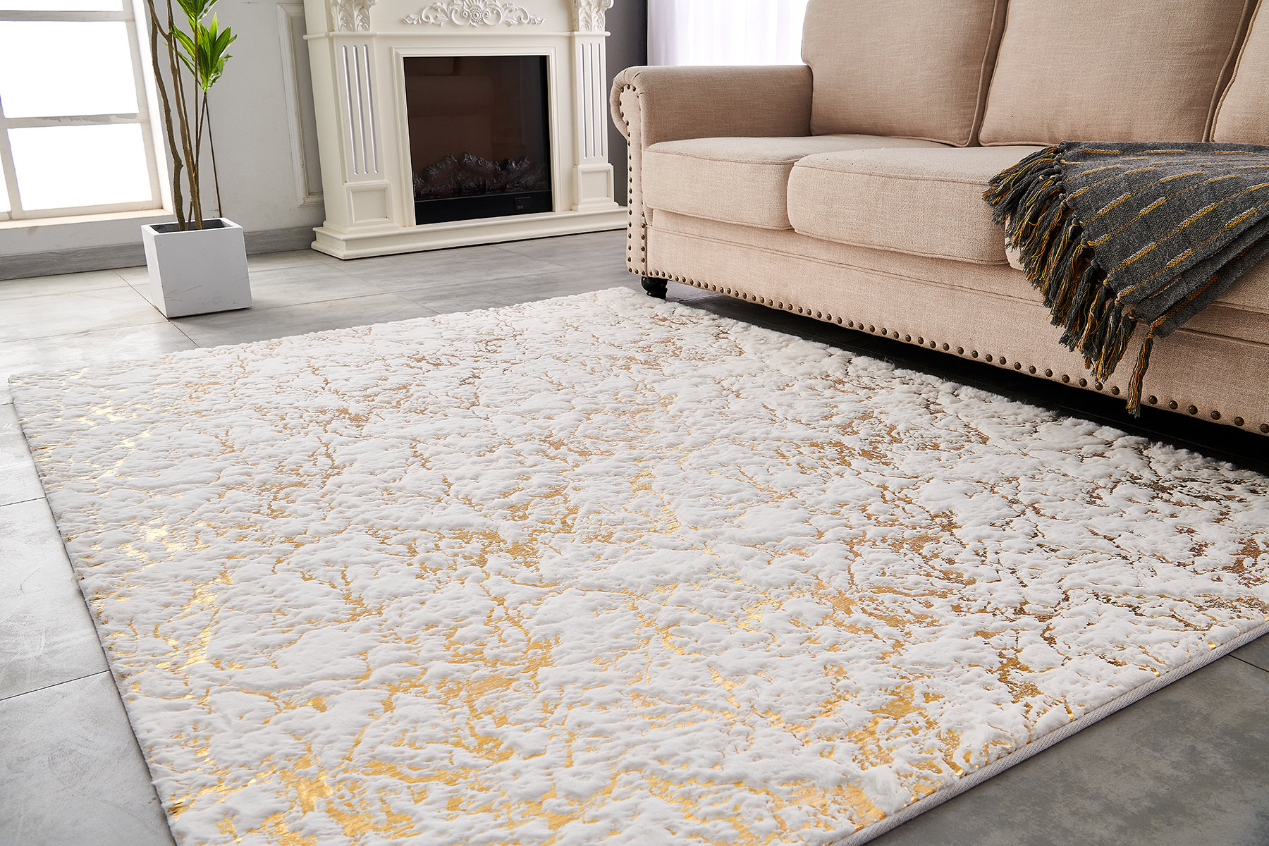 Tufted Rugs - White Dust From Backing