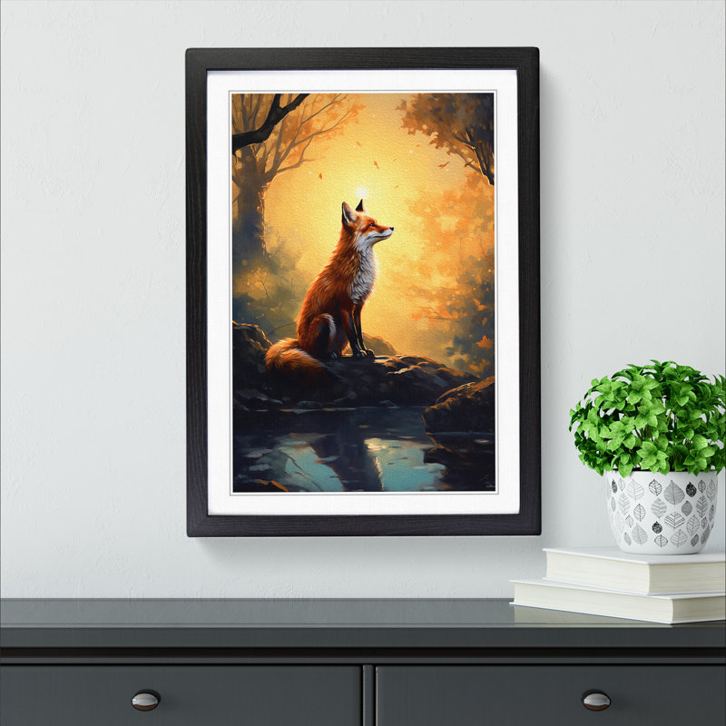 Single Picture Frame Print on Wood, 34cm H x 25cm W, Black Framed