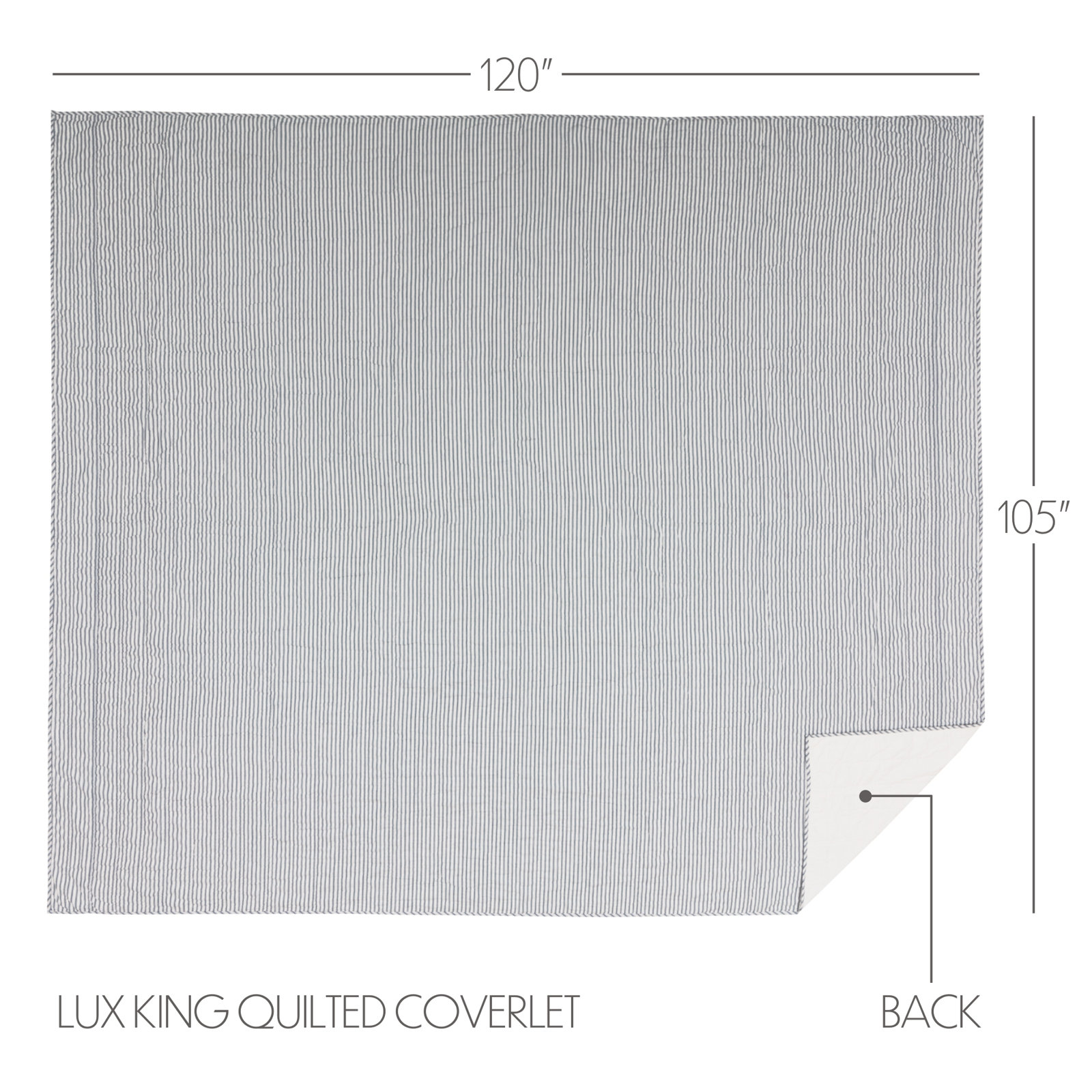 Cotton Coverlet Set, Luxury King, Demin Blue & Soft White