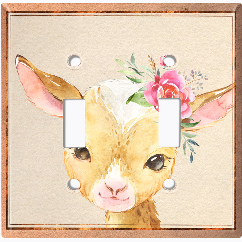 Cute Animal Baby Doe 2-Gang Toggle Light Switch Wall Plate