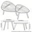 Ensemble de 2 tables basses gigognes triangulaires 2 pièces, table d'appoint en placage de bois, peu encombrant pour le salon et la chambre à coucher - Noyer clair, naturel et noir-564787178