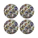 Dia De Los Muertos Rich Vegan Leather Round Coasters
