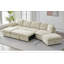Canapé-lit modulaire en L de 146,9 po avec canapé-lit escamotable avec repose-pieds de rangement mobile, méridienne de rangement et deux ports USB pour le salon-931727206