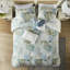 Édredon double bleu avec 6 pièces et coussin décoratif - literie à imprimé tropical pour une maison côtière confortable-120469794