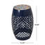 Table d'appoint d'extérieur Rosie, fer bleu foncé, forme de tambour en dentelle, 12 pouces-121489439