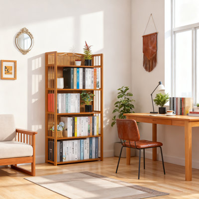 Kambrina Bamboo Bookcase Storage Bookshelf by Winston Porter