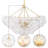Gold Chandeliers With Ribbed Globe Glass-1257371917-1257371916
