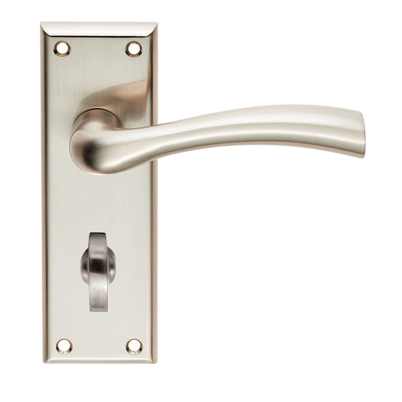 Cinquanta Bathroom Door Handle, Satin Nickel