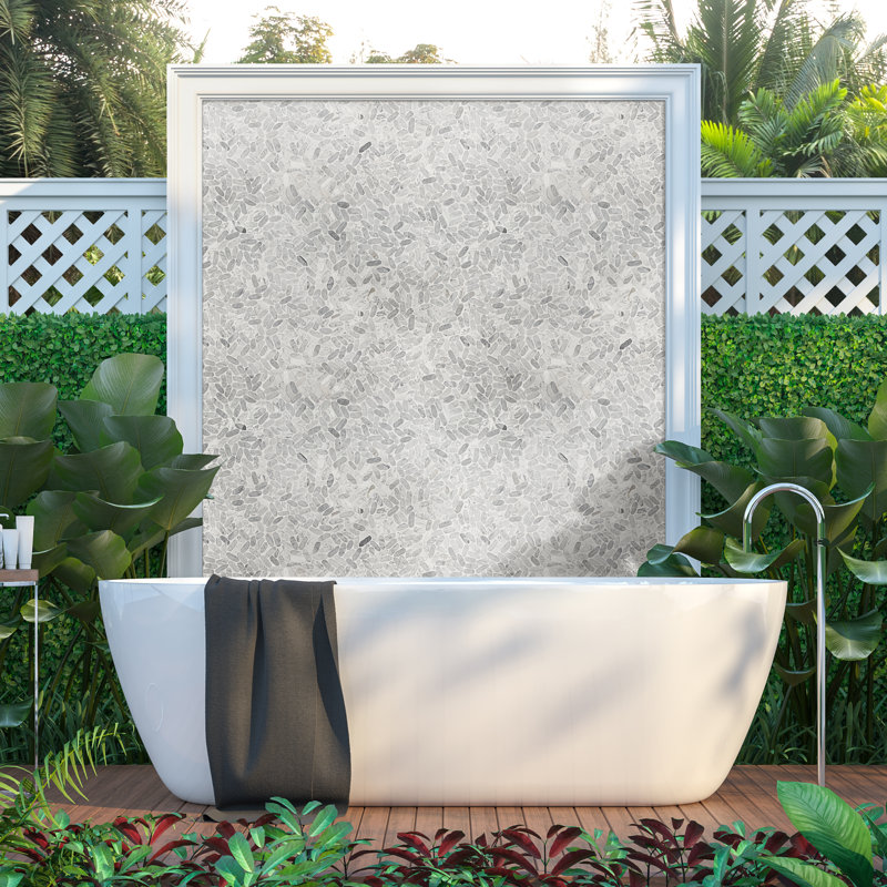 Marvella Pebble 12 in. x 12 in. Natural stone Mosaic Floor and Wall Tile, Carrara Cut