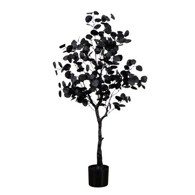 4Ft. Artificial Halloween Black Eucalyptus Tree