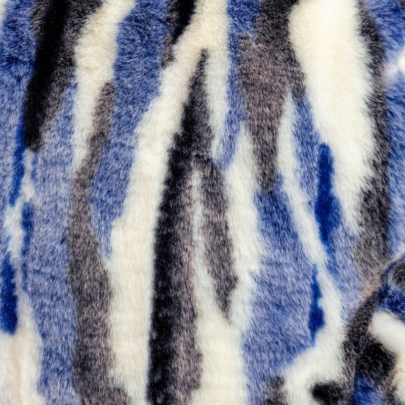 Housse de coussin et rembourrage de lit multi-jacquard 20 po x 18 po x 17 po, Bleu / blanc