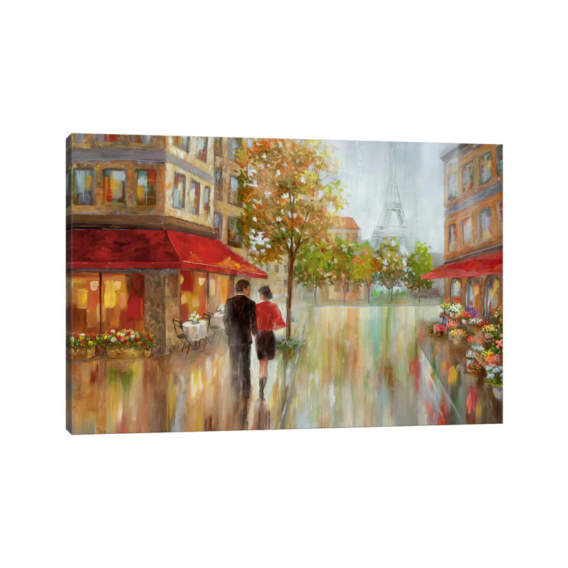 «Romantic Promenade II» par Nan - reproduction d'art sur toile tendue, H 18 po x l 26 po x P 1,5 po