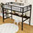 Metal Loft Bed With Desk, Charging Station And LED Lights-572652793