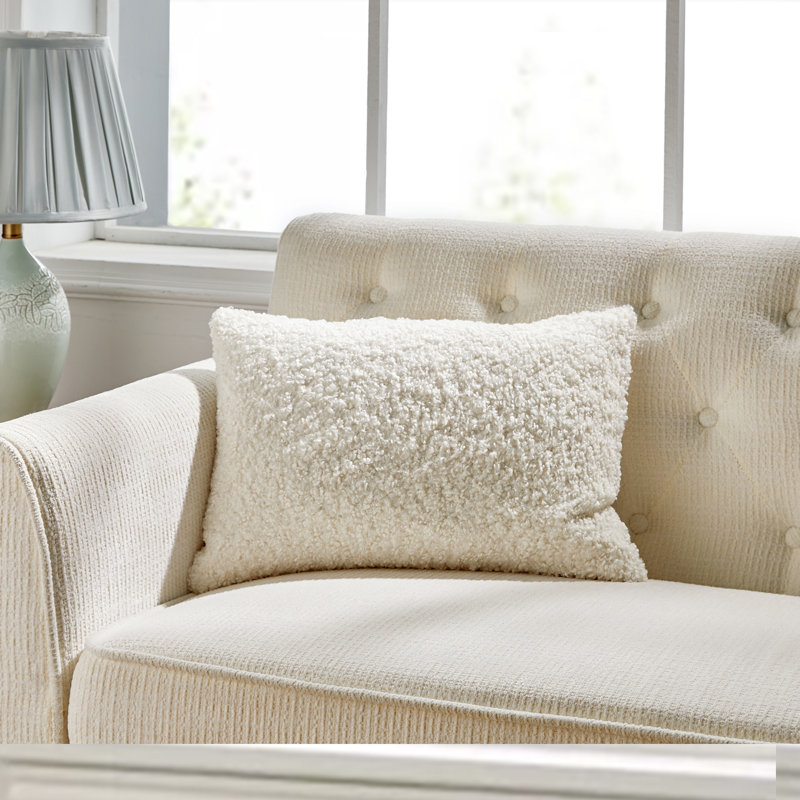 FRENCH BOUCLE Throw Pillow, White, Feather