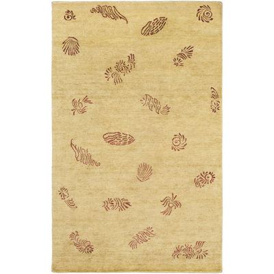 Tapis beige en laine noué à la main Howland